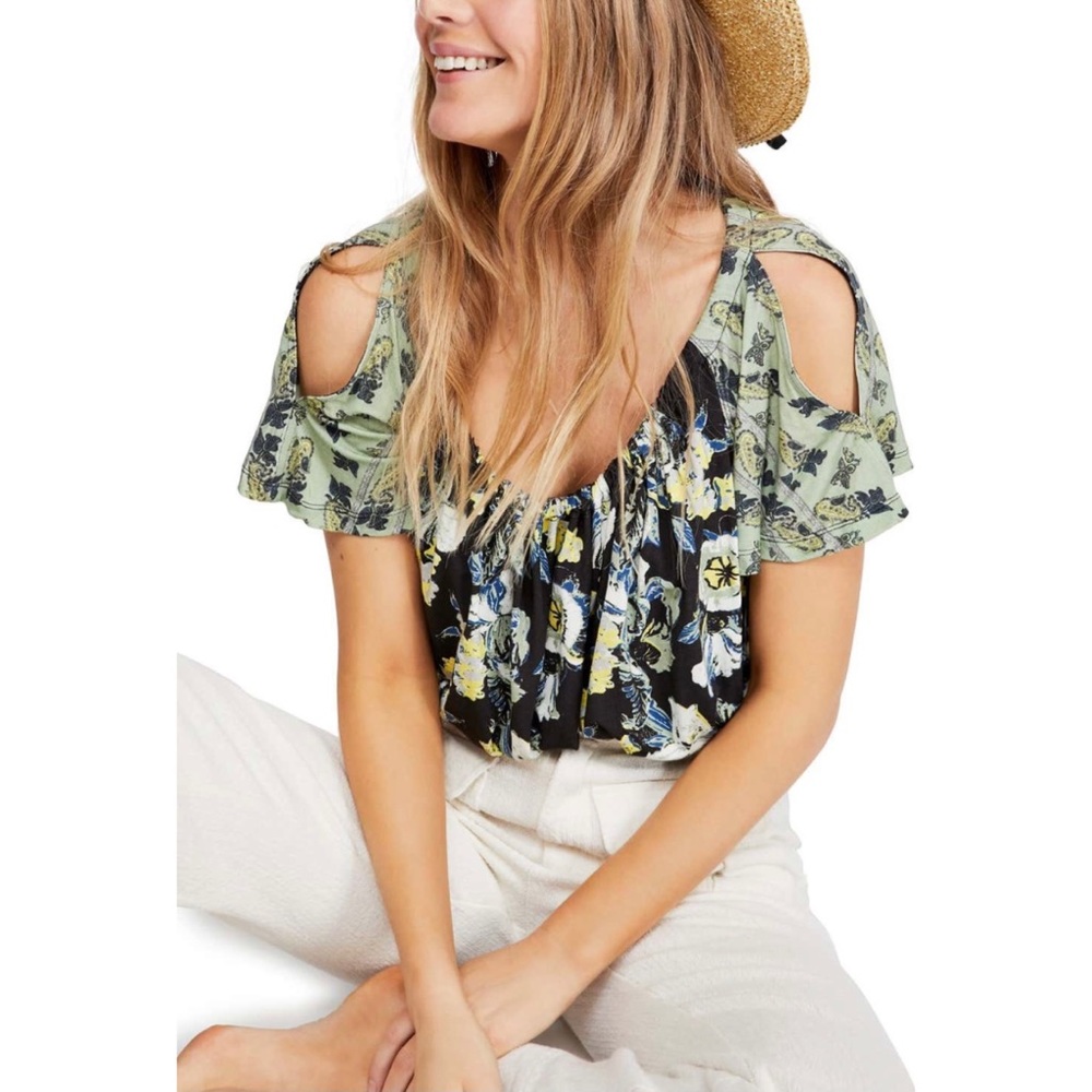 NWT Free People Baja Babe Cold Shoulder Top